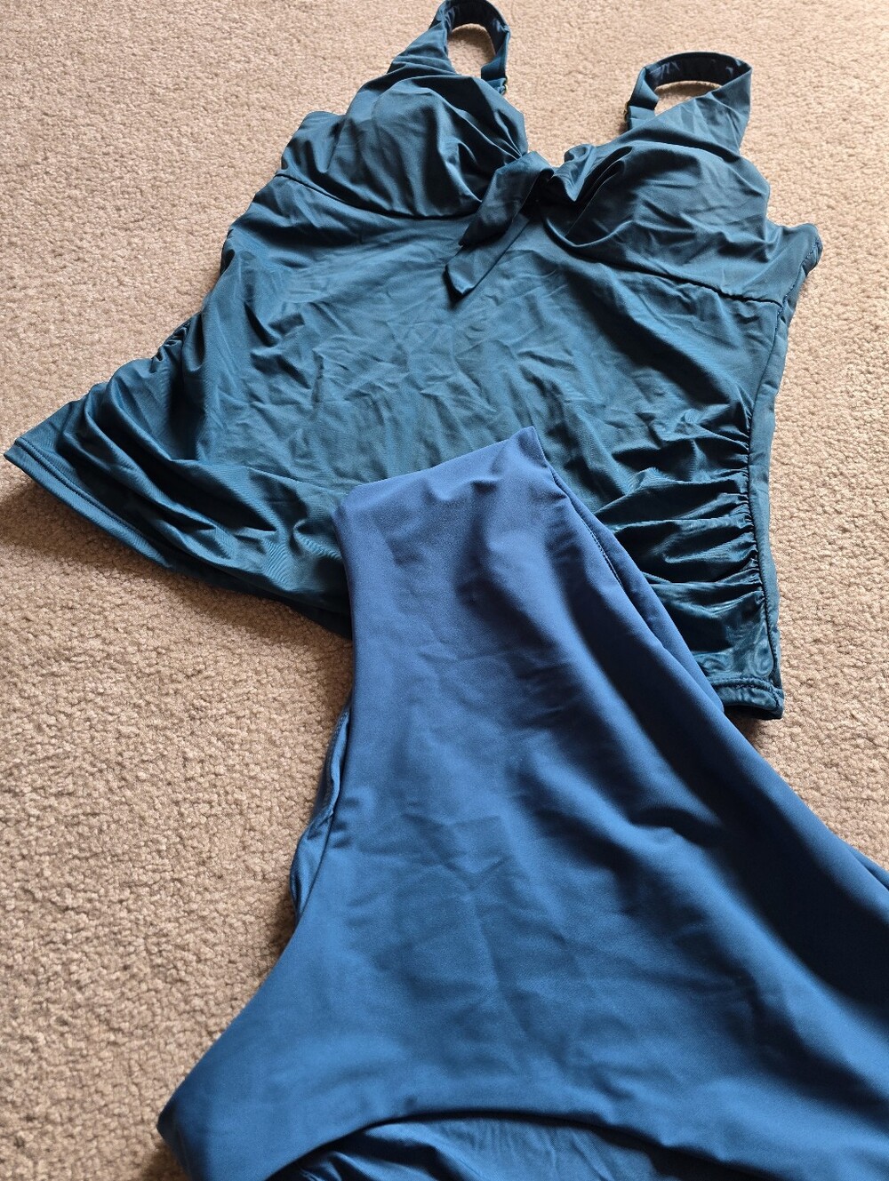 Simons 2 PIECE Visana Teal Tankini Swimsuit Set Women's Size Large